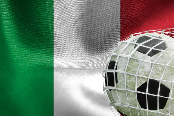 Uefa Euro 2024 Voetbal Italië Nationale Vlag Met Een Voetbal — Stockfoto