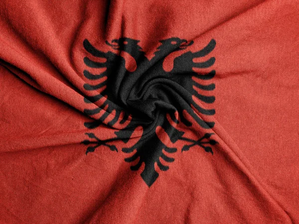 Fabric Flag Albania National Flag Albania — стокове фото