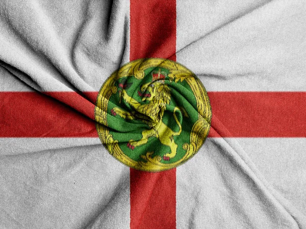 Ύφασμα Σημαία Του Alderney Εθνική Σημαία Του Alderney — Φωτογραφία Αρχείου