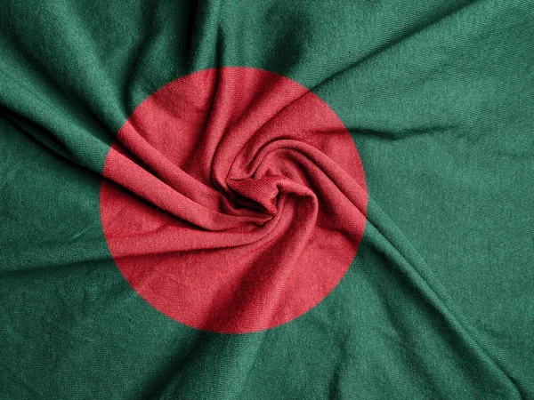 Bandeira Tecido Bangladesh Bandeira Nacional Bangladesh — Fotografia de Stock