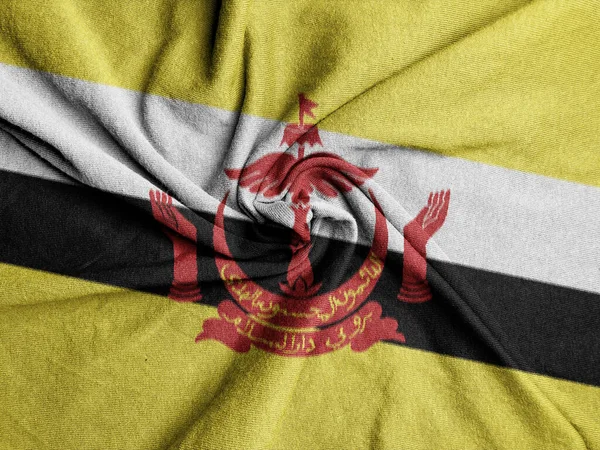 Flaga Tkaniny Brunei Flaga Narodowa Brunei — Zdjęcie stockowe