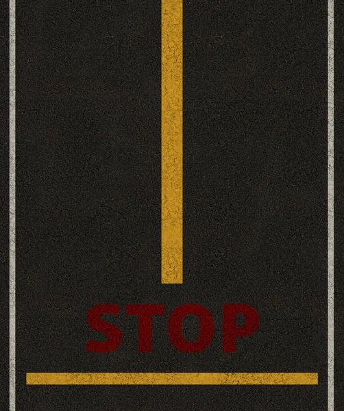 アスファルト上の道路標識 道路表面マーキング — ストック写真
