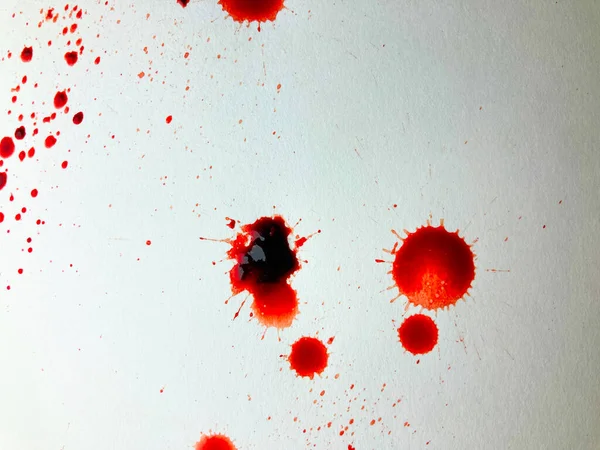 Реалистичная Кровь Выделена Белом Фоне Капли Крови Брызги — стоковое фото
