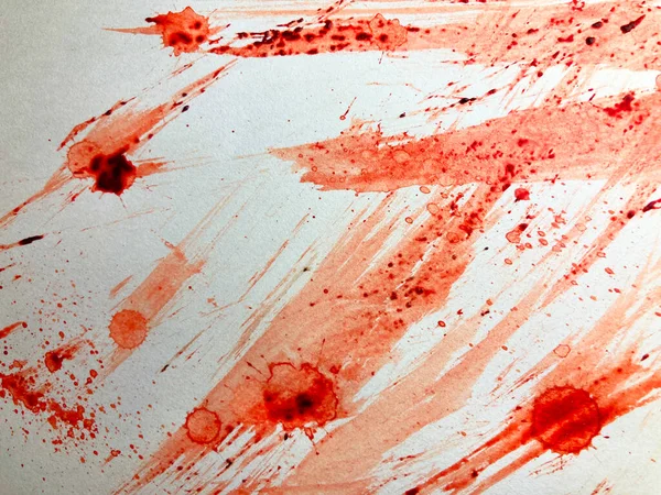 Sangue Realistico Isolato Sfondo Bianco Gocce Sangue Schizzi — Foto Stock
