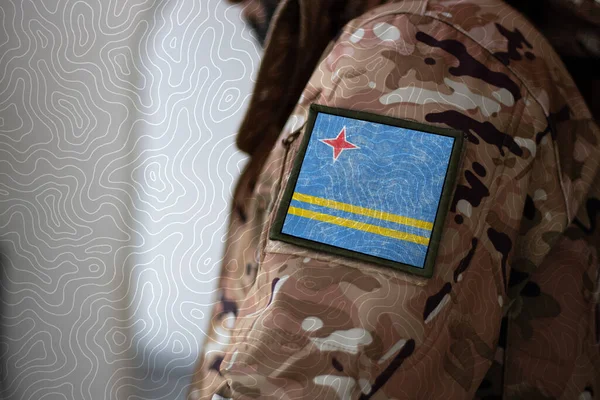 Στρατιώτης Αρούμπα Στρατιώτης Σημαία Αρούμπα Σημαία Αρούμπα Στρατιωτική Στολή Ενδύματα — Φωτογραφία Αρχείου