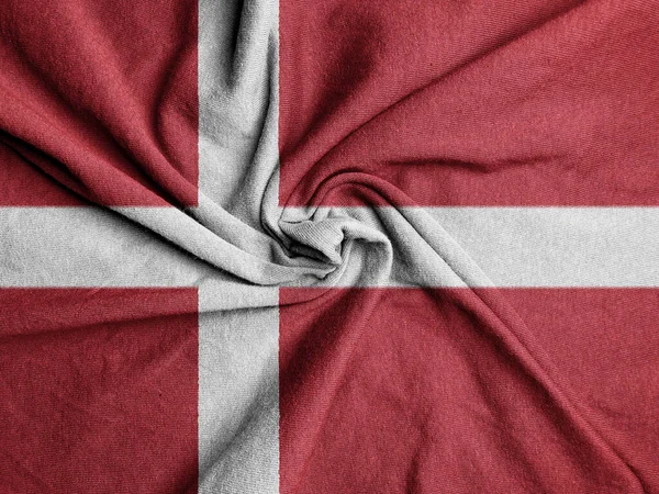 Bandera Tela Dinamarca Bandera Nacional Dinamarca — Foto de Stock