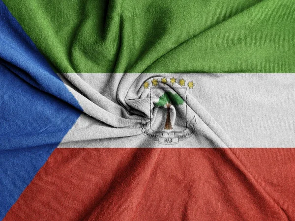 Fabric Flag Equatorial Guinea National Flag Equatorial Guinea — Stock Photo, Image