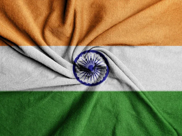 Indiens Tygflagga Indiens Nationella Flagga — Stockfoto
