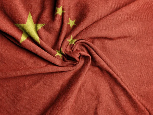 Ткань Флага Китая Государственный Флаг Китая — стоковое фото