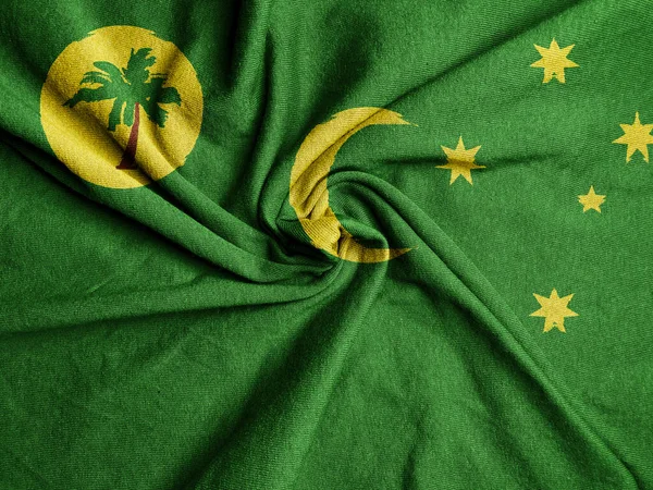 Textilní Vlajka Kokosových Ostrovů Národní Vlajka Kokosových Ostrovů Keeling — Stock fotografie