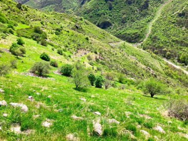 Beautiful nature landscape and mountain. blue sky. Armenia, Vayots Dzor province clipart