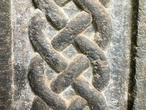 Textura Pedra Com Padrão Esculpido — Fotografia de Stock
