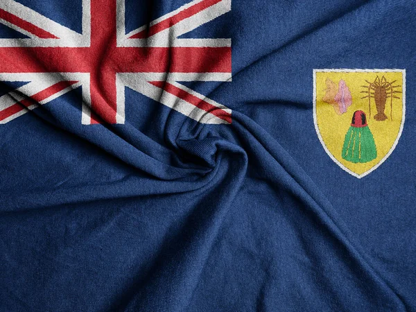 トルコ カイコス諸島の布旗 トルコ カイコス諸島の国旗 — ストック写真
