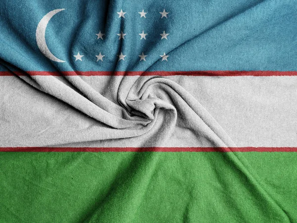Üzbegisztán Szövetzászlója Üzbegisztán Nemzeti Zászlója — Stock Fotó