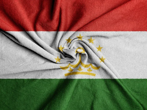 Fabric Flag Tajikistan National Flag Tajikistan — Stock Photo, Image