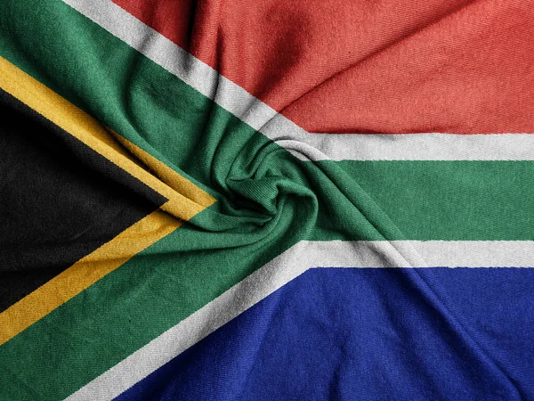 Gewebefahne Südafrikas Nationalfahne Südafrikas Stockbild