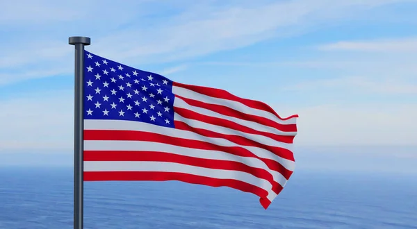 美国国旗 美国国定假日7月4日 独立日美国国旗 3D工作 — 图库照片