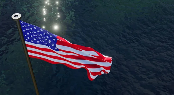 アメリカ国旗だ 7月4日のアメリカ国民の祝日 独立記念日アメリカ国旗 立体作品 — ストック写真