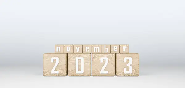 Wooden Cubes 2023 Cubes Text November 2023 이미지 — 스톡 사진