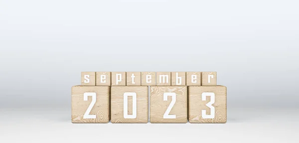 Wooden Cubes 2023 Cubes Text September 2023 이미지 — 스톡 사진