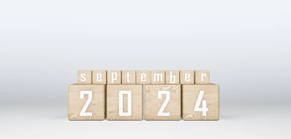 Wooden Cubes 2024 Cubes Text September 2024 이미지 — 스톡 사진