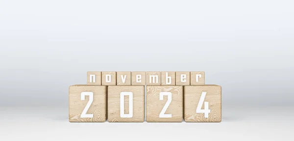 Wooden Cubes 2024 Cubes Text November 2024 이미지 — 스톡 사진