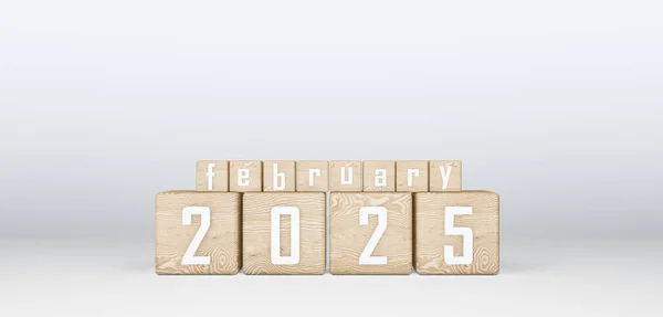 Wooden Cubes 2025 Cubes Text 2025 이미지 — 스톡 사진