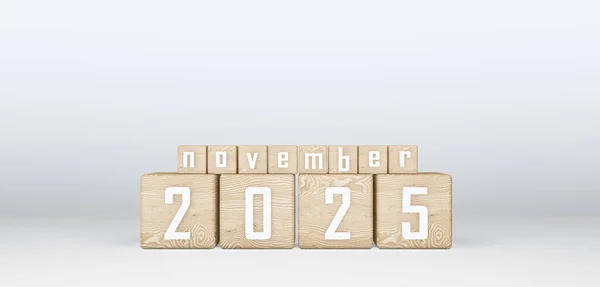 Wooden Cubes 2025 Cubes Text November 2025 이미지 — 스톡 사진