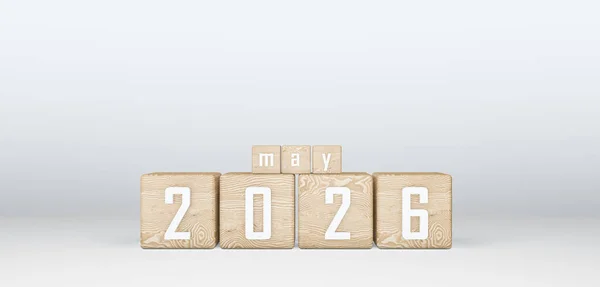 Wooden Cubes 2026 Cubes Text May 2026 이미지 — 스톡 사진