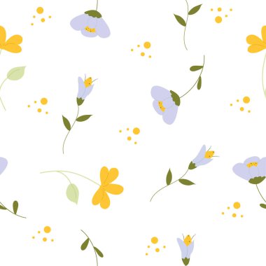 Pastel renkte çiçek deseni. Vektör