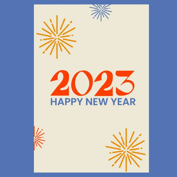 2023新年海报复古风格 几何排版设计 — 图库矢量图片