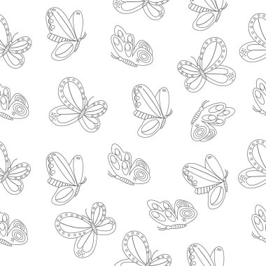 Uçan farklı kelebeklerin kusursuz desenleri.