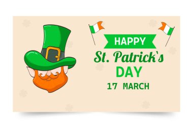 St. Patrick's Day banner. Leprechaun 