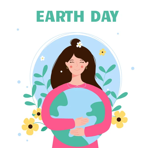 Mother Earth Day Illustration Handzeichnung Umweltfreundliche Konzeption — Stockvektor