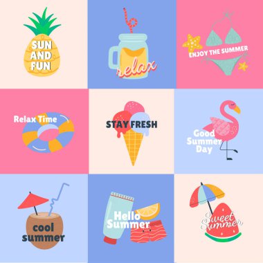 Yaz rozeti, etiket tasarımı harflerle.