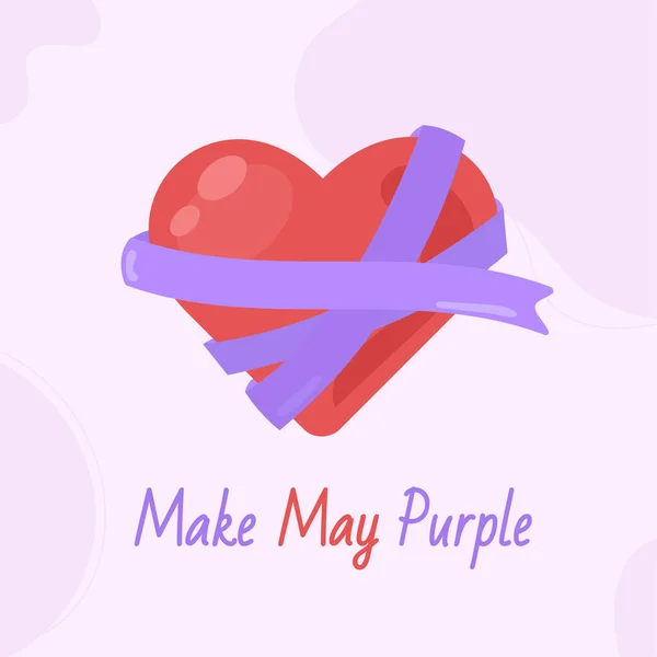 Сделать Мэй Пурпурной Дневной Фон Плоском Стиле — стоковый вектор