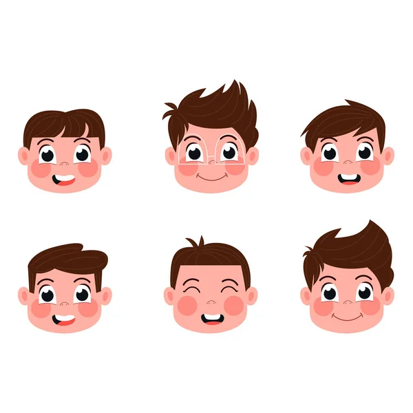 幸せな男の子の子供の頭フラットスタイル — ストックベクタ