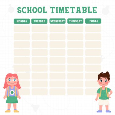 Bir çocuğun çizelgesiyle düz takvim