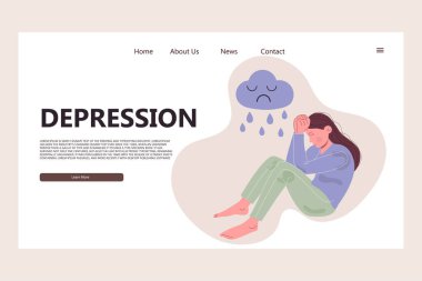 Depresyon iniş sayfası şablonu. Ruh sağlığı sorunları