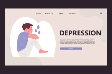 Depresyon iniş sayfası şablonu. Zihinsel sağlık sorunu