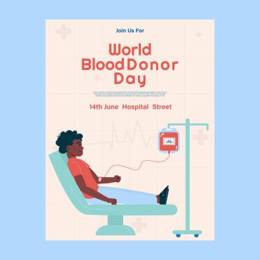 Dünya kan bağışı günü düz ilan, poster.