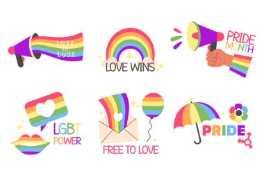 İzin verilen düz biçimli gurur günü etiketleri