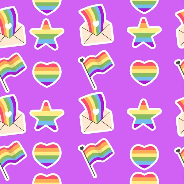 Kusursuz desenli Lgbt yıldızı kalbi gurur dolu bir ay