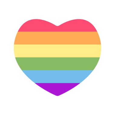 Kalp LGBT beyaz arkaplanda izole edildi. LGBT gurur topluluğu