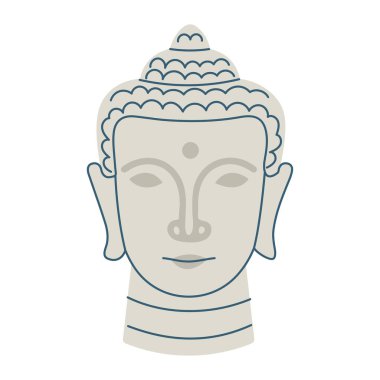 Buda başı biblo yoga elementi el çizimi