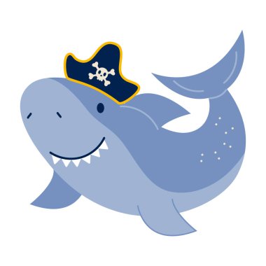 Korsan karakterler düz köpekbalığı tarzı