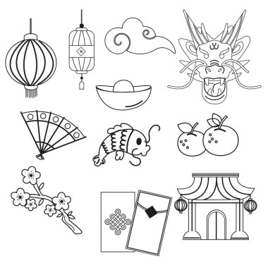 Çin Yeni Yıl Festivali için temel unsurlar