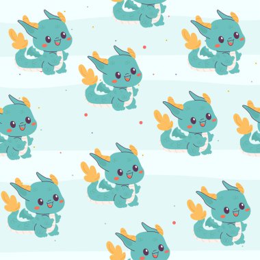 Kusursuz desenli çizgi film karakteri ejderhası.