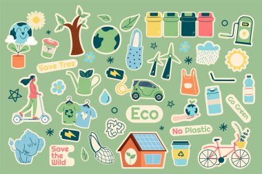 Çıkartmaları ekoloji ögeleri harf elementlerini ayarla