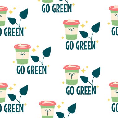 Kusursuz desenli şirin çevre dostu yeşil kupa